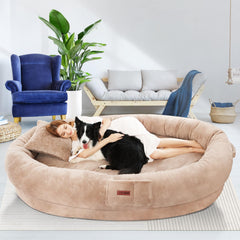 Cama humana Fvkind de gran tamaño 70x33x12 pulgadas para descansar junto a tu mascota