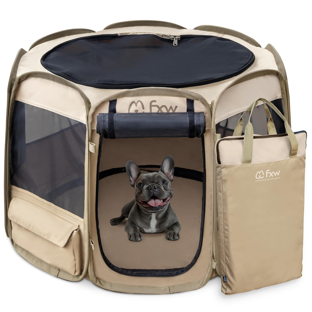 FXW Gotent Unleashed: corral plegable listo para usar sin montaje, ideal para perros pequeños
