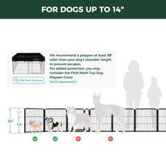 FXW Homeplus Desatado: paneles conectados, espacio ajustable para cachorro.