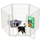 FXW Homeplus jaula de juego interna de 6 paneles blanco, para perros pequeños y medianos.