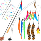 GADGETSOLOGY gato-palo pesca retráctil: varita retráctil para juego activo en gatos.
