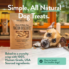 Galletas para perros con tocino, ingredientes limitados para estómagos sensibles.
