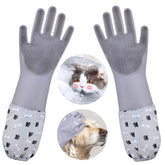 Guantes GALYNA para perros y gatos con cepillos integrados para un lavado suave.