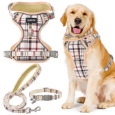 GAMUDA arnés para perro plaid reflectivo, comodidad para paseos diarios.