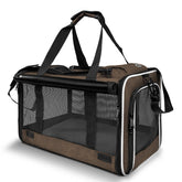 GAPZER bolsa transporte gato grande en color moka, ideal para viajes cómodos.