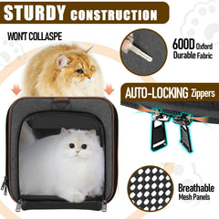 GAPZER bolsa transporte para gato mediano, ventilada y cómoda.