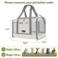 GAPZER transportín con malla transparente para visión y confort de la mascota.