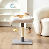 Gardner Pet árbol para gatos con pana gris, ideal para apartamentos.