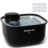 Fuente Gardner Pet para gatos inalámbrica con bandeja de acero, higiene mejorada.