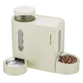 Gardner Pet Gravity 2en1 comedero y dispensador beige frente, alimentación estable