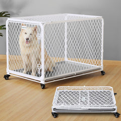 Gardner Pet jaula de diamante colapsable 42 pulgadas con espacio cómodo para descansar