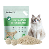 Gardner Pet Tofu Cat Litter muestra absorción rápida para control de olores y uso cómodo.