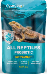 Gargeer Reptile Probiotics frasco que apoya la salud intestinal de reptiles.