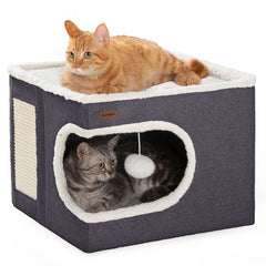 Garnpet cama-cueva-gato-interior, refugio cómodo para descansar y esconderse.