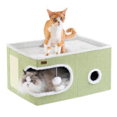 Garnpet cama-gato-cubo-casa-interior: refugio cómodo para siestas