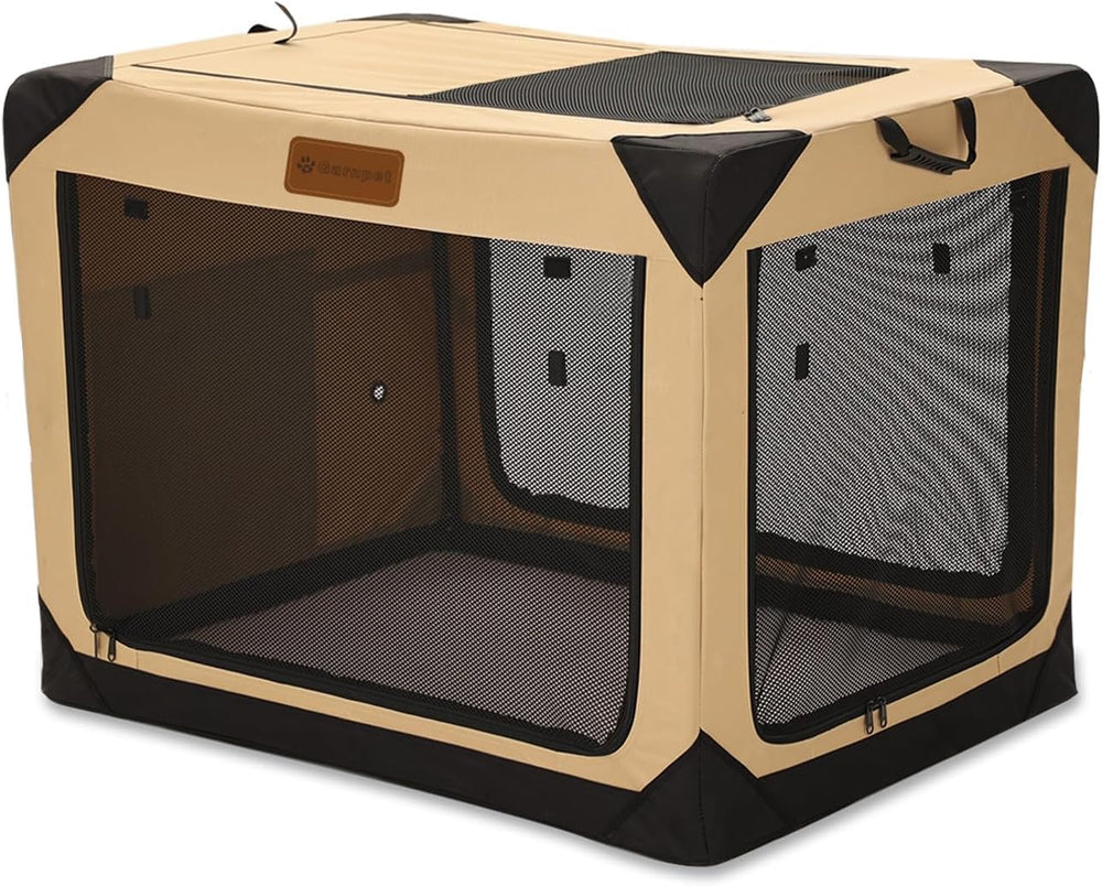 Garnpet jaula suave plegable de 36 pulgadas con ventanas de malla para ventilación.