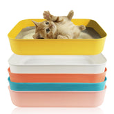 GCVOPTON caja de arena para gatito rosa, diseño compacto y fácil de limpiar