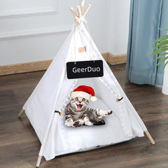 GeerDuo Pet Teepee: estructura estable para mascotas pequeñas y su rincón privado.