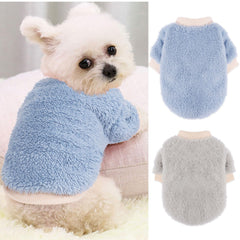 Generic suéter para perro pequeño dos piezas gris-azul cálido