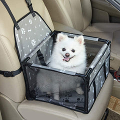 GENORTH Asiento coche para perros pequeños, vista frontal, seguro para viajes.