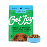 Get Joy alimento crudo pollo seco en bolsa de 16 onzas para perros.