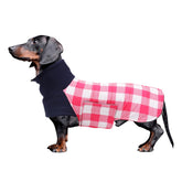 Geyecete abrigo térmico acolchado para dachshund rosa, ideal para paseos en frío