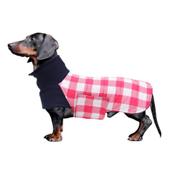 Geyecete abrigo térmico acolchado para dachshund rosa, ideal para paseos en frío