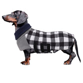 Geyecete abrigo impermeable para perro salchicha con cuello alto, ideal para lluvia.
