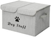 Caja Geyecete grande de lino plegable con tapa para organización del hogar.