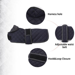 Geyecete chaqueta para perro salchicha, detalle de correas ajustables para un ajuste seguro