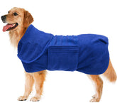 Geyecete perro secado bata azul XL, absorbe rápidamente la humedad tras la salida de baño.