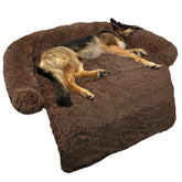 Cama GGIB para perros con borde elevado y felpa suave para descanso cómodo.