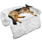 GGIB cama-perro-relajante con diseño curvo ofrece apoyo suave para la cabeza.