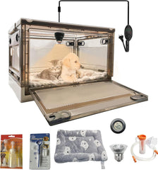 GIFANK incubadora para cachorros con frente transparente para observación y calor suave