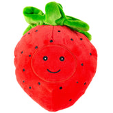 Peluche Giftable World fruta fresa con sonajero para perro, juego interactivo