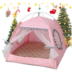 Gigreinc Tienda Princesa Gato Floral Rosa, refugio cómodo para dormir.