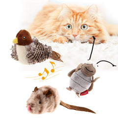 Gigwi pajaro chirriante, juguete interactivo para gatos, estimula la caza en casa.