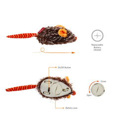 Gigwi ratón interactivo con cola de peluche para ejercicio y exploración.