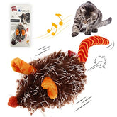 Gigwi ratón interactivo para gatos con orejas naranjas y sonido realista.