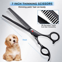 Tijeras Gimars curvas para perros, manejo suave en áreas sensibles.