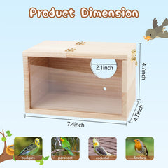 GINDOOR caja nido de madera natural, refugio cómodo para aves pequeñas en jaula.