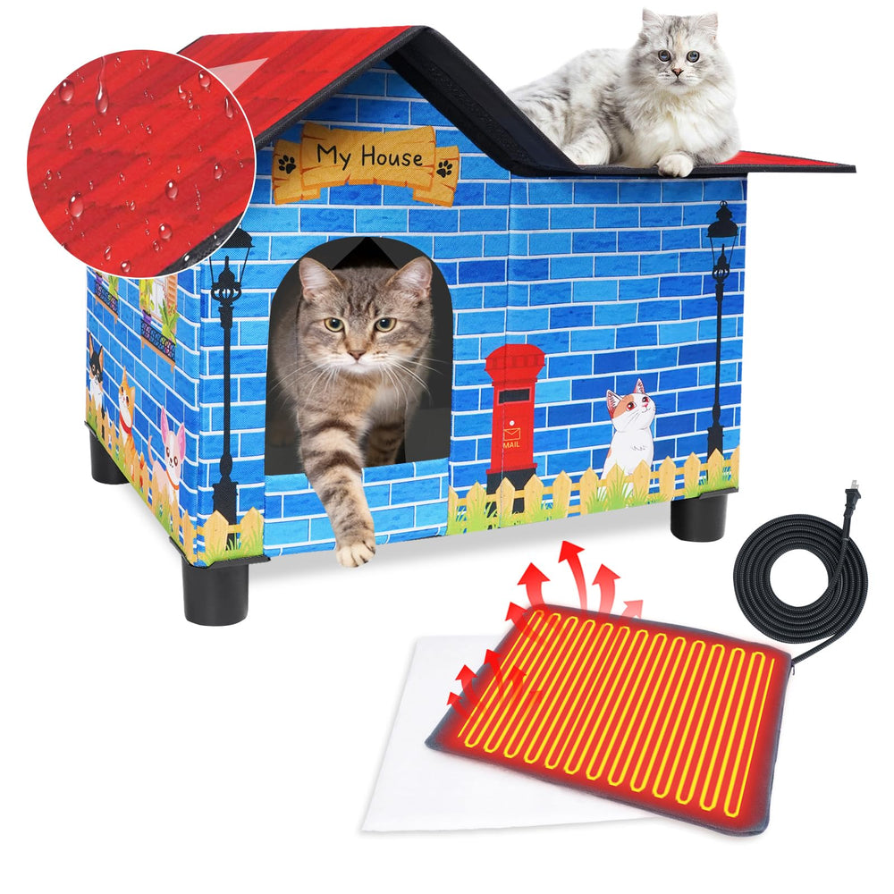 GINDOOR casa para gatos calentada exterior: diseño resistente y cálido para exterior.