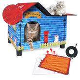 GINDOOR casa para gatos calentada exterior: diseño resistente y cálido para exterior.