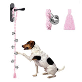 Ginidear campanilla para perros con diseño trenzado rosa claro, ideal para entrenamiento exterior.
