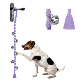 Cascabel para perros GINIDEAR, vista frontal, diseño trenzado morado para exteriores.