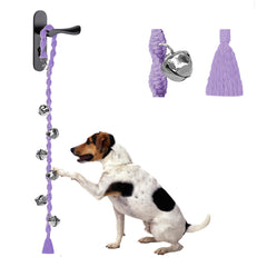 Cascabel para perros GINIDEAR, vista frontal, diseño trenzado morado para exteriores.