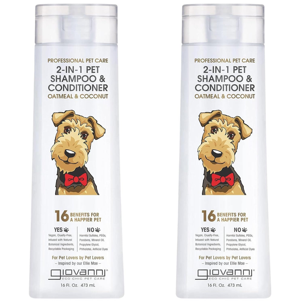 GIOVANNI champú 2 en 1 para mascotas, envase práctico