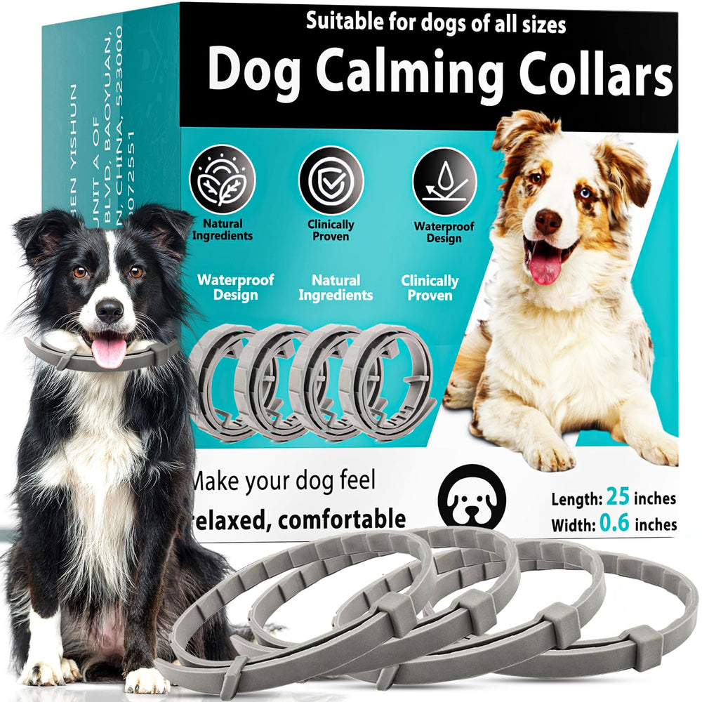 GIOVARA collar calmante para perros, paquete de 4 unidades para uso en casa.