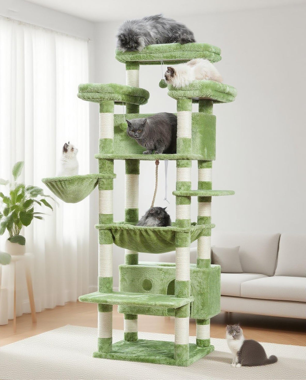 Gitelsnour árbol gato 74 pulgadas plataforma grande para gatos grandes y cómodos.