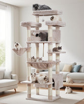 Gitelsnour árbol para gatos grandes en interiores con 74 pulgadas y plataformas amplias.